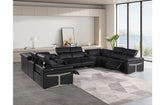 1126 DivanItalia Black 10-Piece Sectional with 4 Power Recliners and Power HeadrestsModel:  1126-BLACK-10PC-4PWR-U-SECTIONAL-GROUP